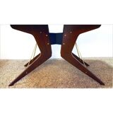 Dining table with brass pulls by società Italiana Compensati Curvati (1950s)