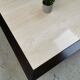 Table basse vintage travertin et bois design 1970