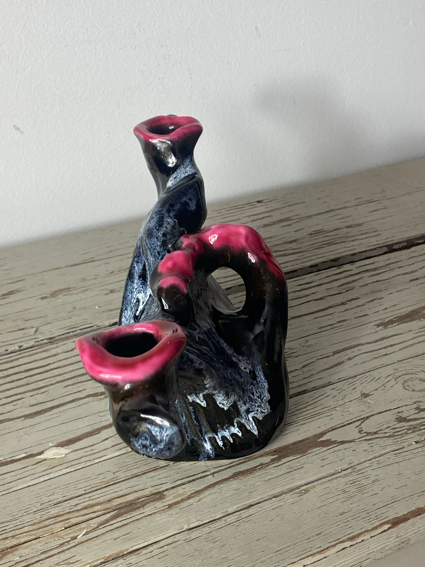 Double ceramic candlestick Vallauris