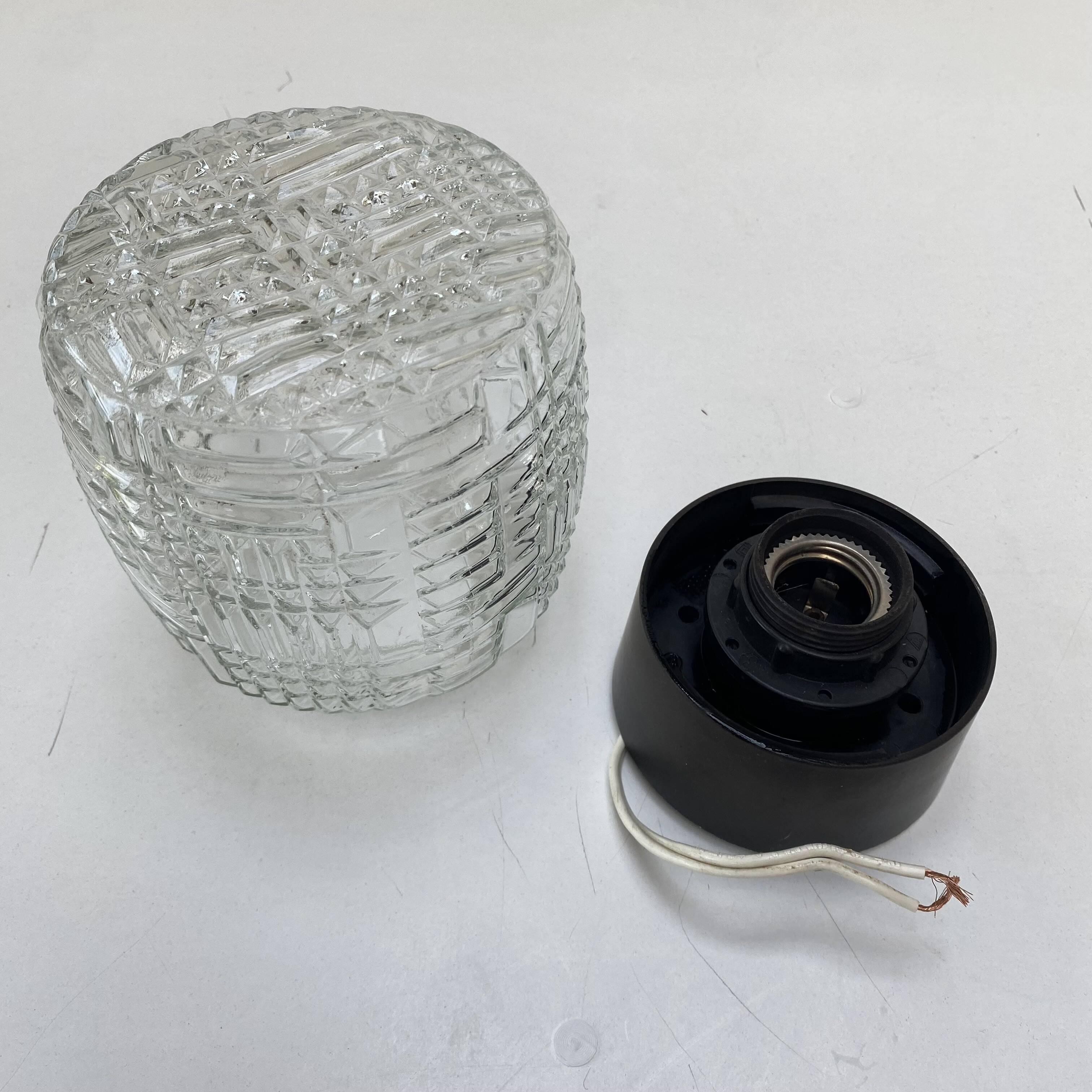 Vintage 1960s moulded pressed glass wall light