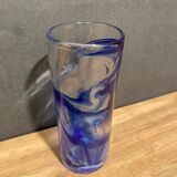 Tubular vase in stylized glass, arts and crafts