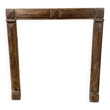 Old folk art fireplace mantle
