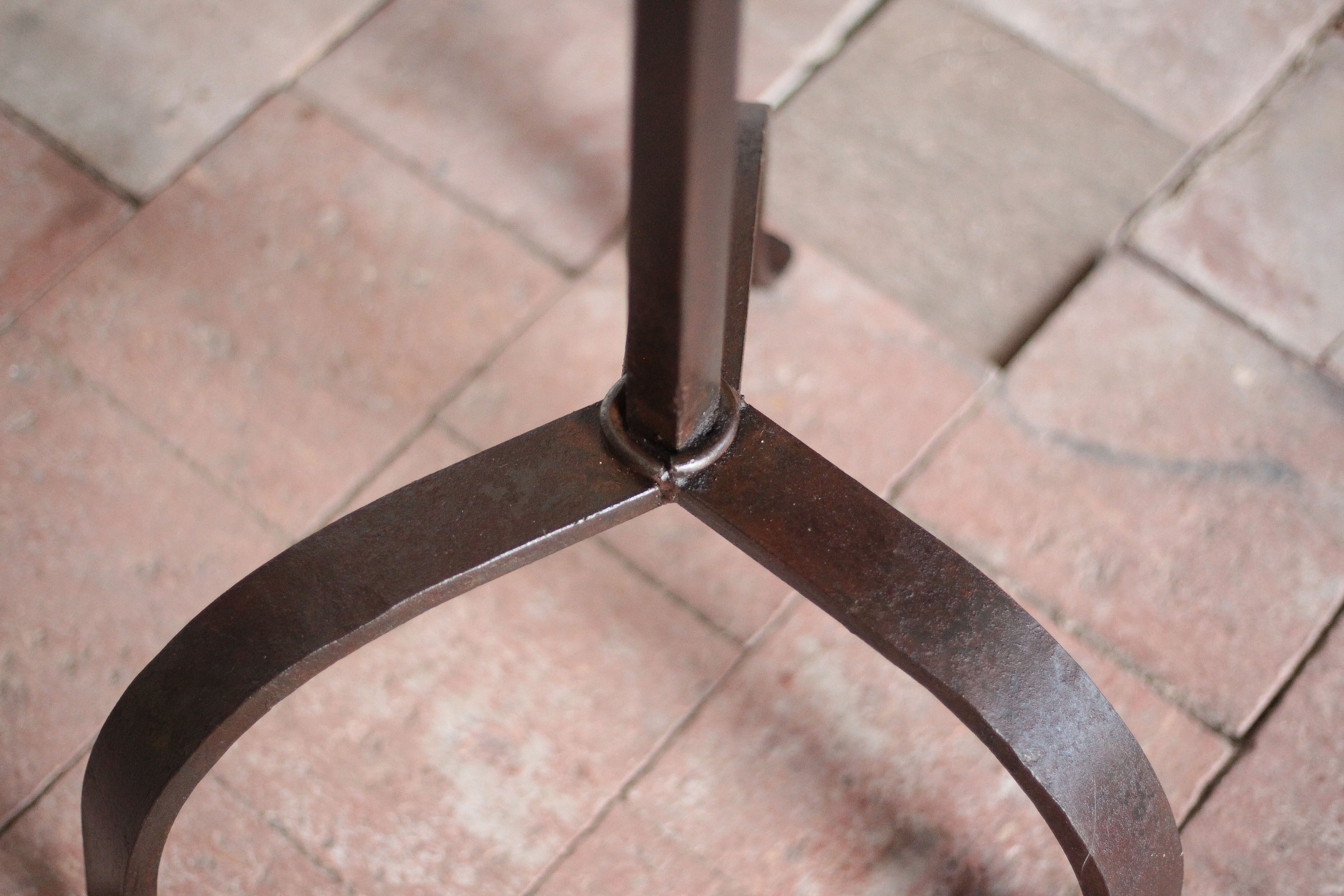 Large wrought iron candlestick, candle holder, candle, Menorah, brutalis