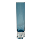 Translucent blue retro tube vase, pop soliflore vase.