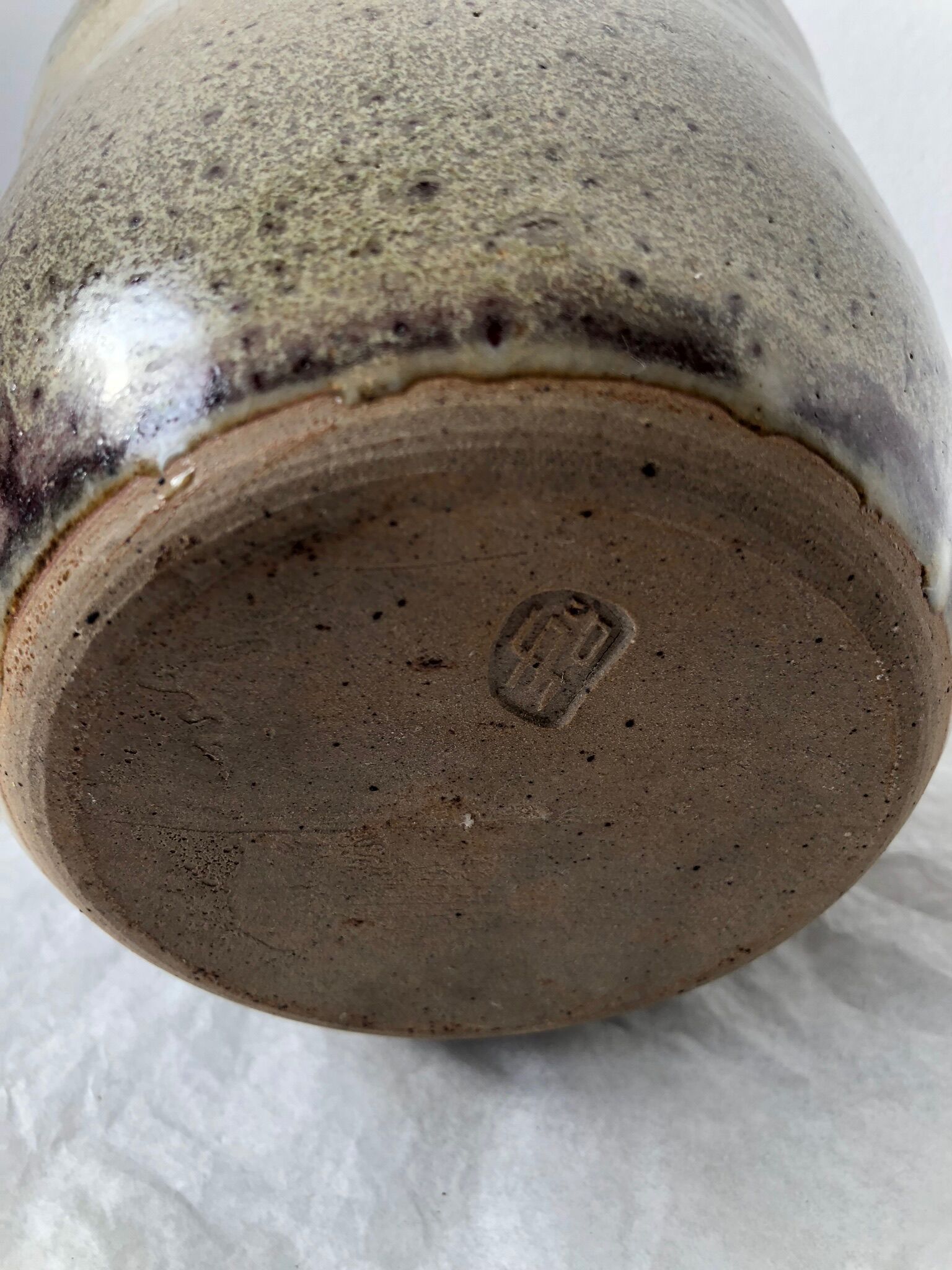 Vase en grès marbré vintage