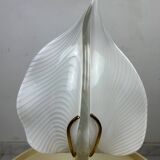 Vintage Hollywood Regency table lamp glass leaf