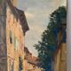 Sunny street scene, oil on canvas signed 1930.