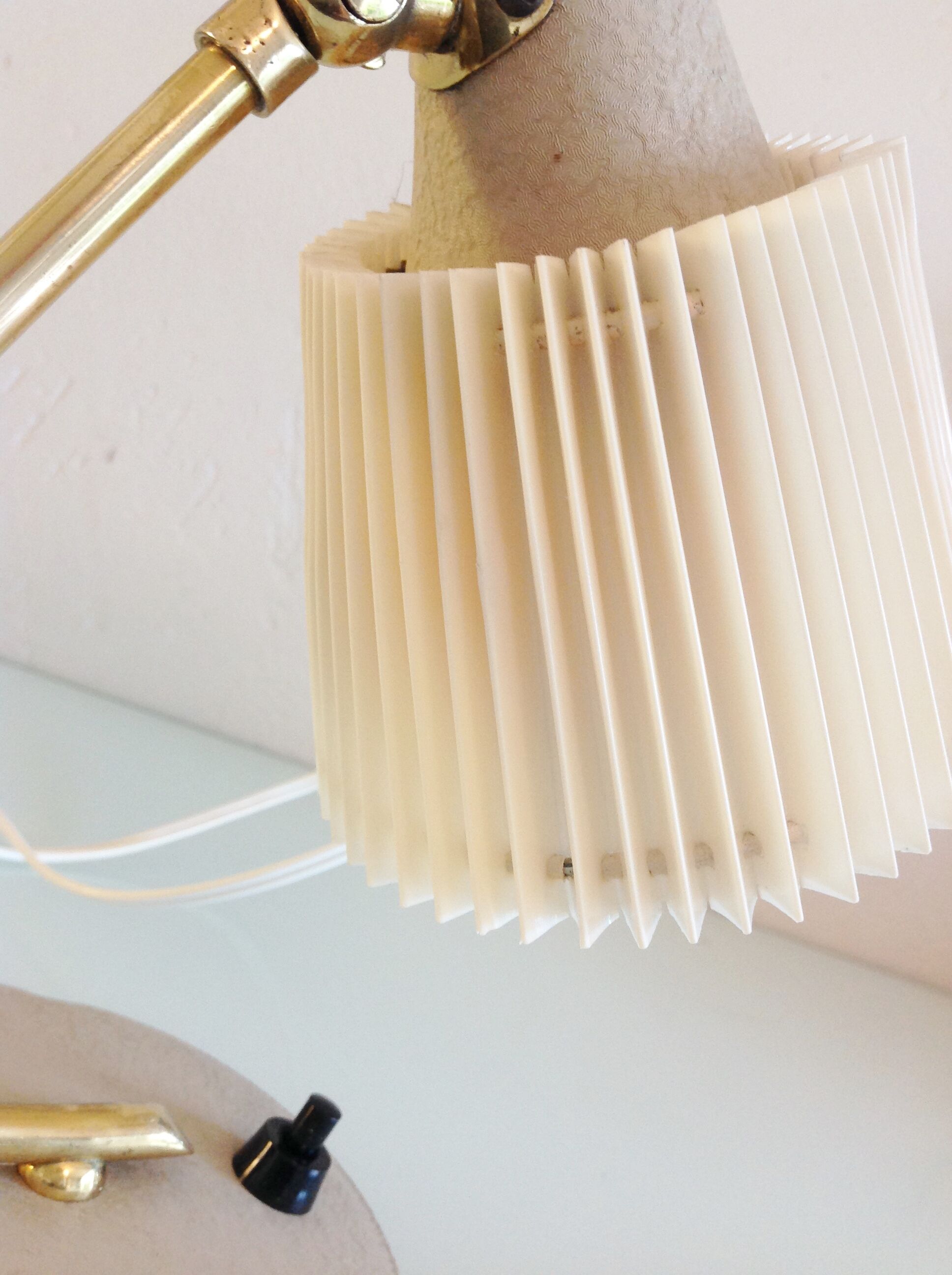 Bedside lamp with pleated day blinds, vintage 60