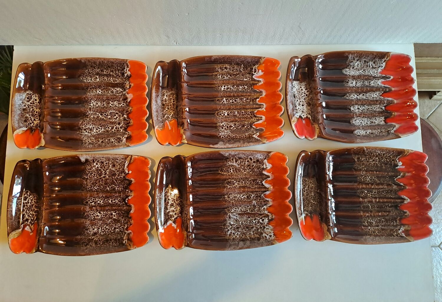 6 asparagus plates Vallauris