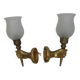 Paire appliques flambeau bronze dore