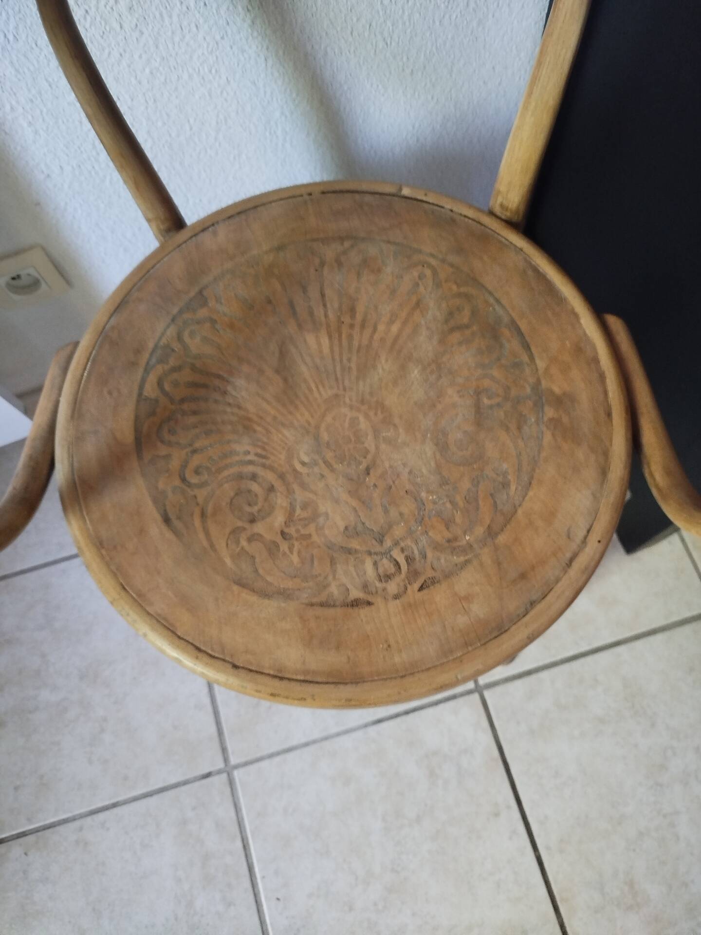 Antique Fischel armchair in bent wood