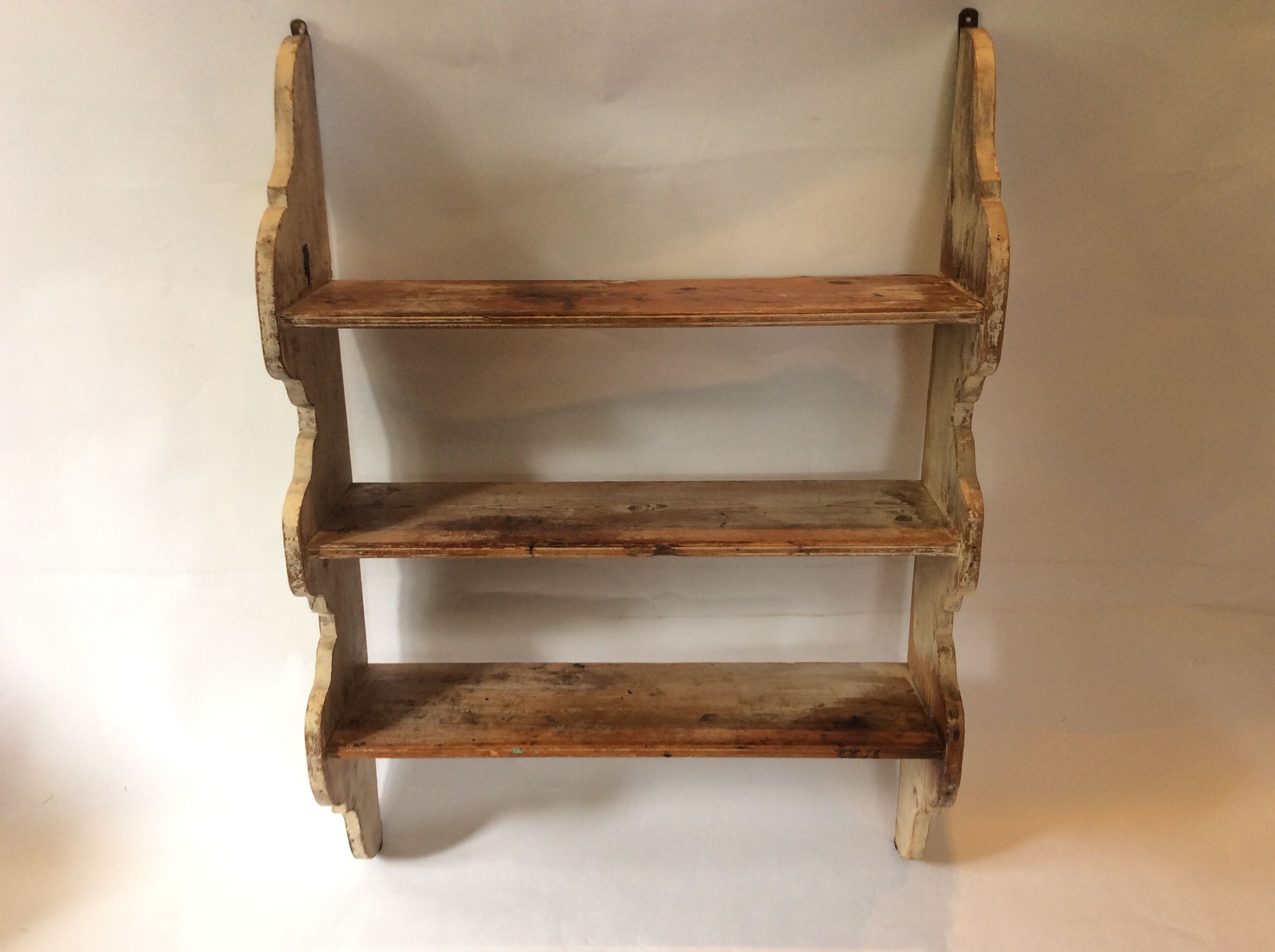 Patinated wooden shelf