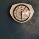 Vintage formica clock octagonal silent wall pendulum "FFR black white ash"