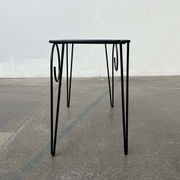 1960s Danish style glass side table String, mid-century.