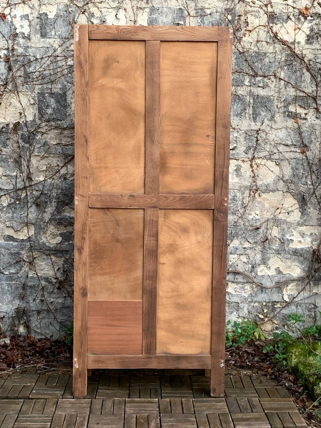 Parisian glass cabinet art deco raw wood