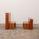 Modular beech set of two room dividers with benches, 1970 Italy