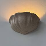 Pair of vintage wall sconces, speckled pink plaster, France, 1970