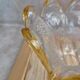 Vintage textured glass pendant attributed to Murano – amber edge – 1970s