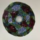 Tiffany-style floral stained glass pendant light in brass D40cm