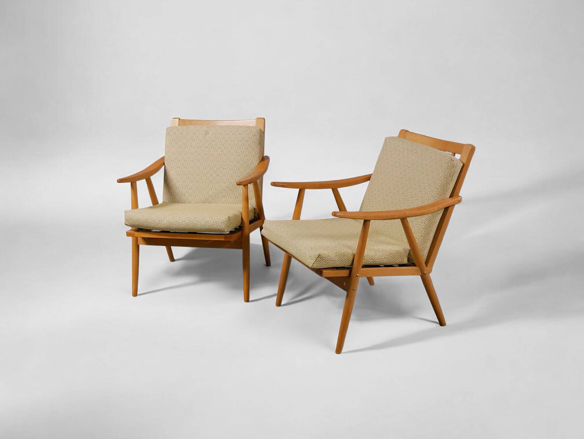 Pair of "boomerang" armchairs by Antonin Suman for TON "Thonet" 1960