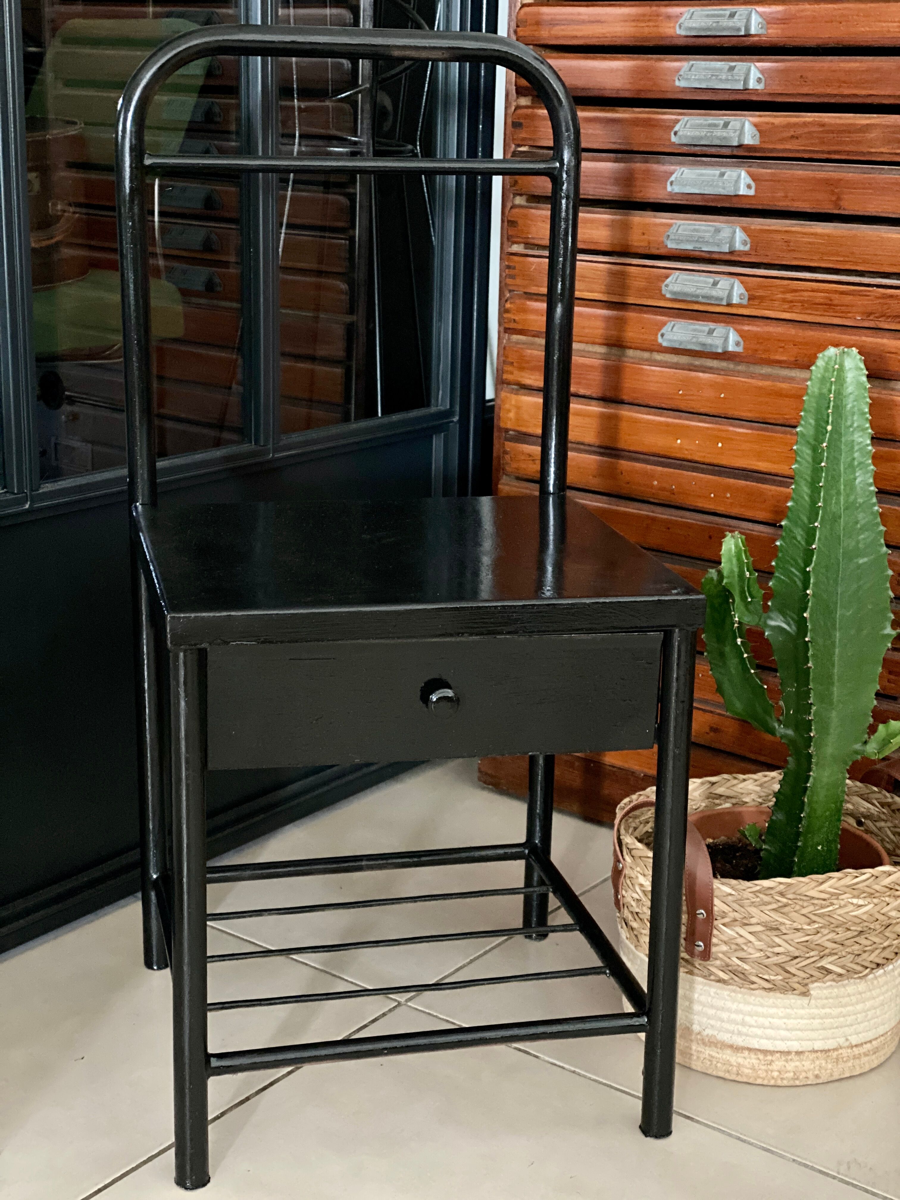 Vintage boarding school bedside table