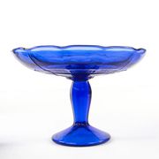 Art Deco fruit bowl, pressed glass, Ząbkowice, Poland, 1950s