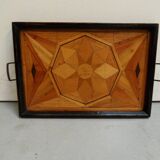 Antique wooden tray with inlay