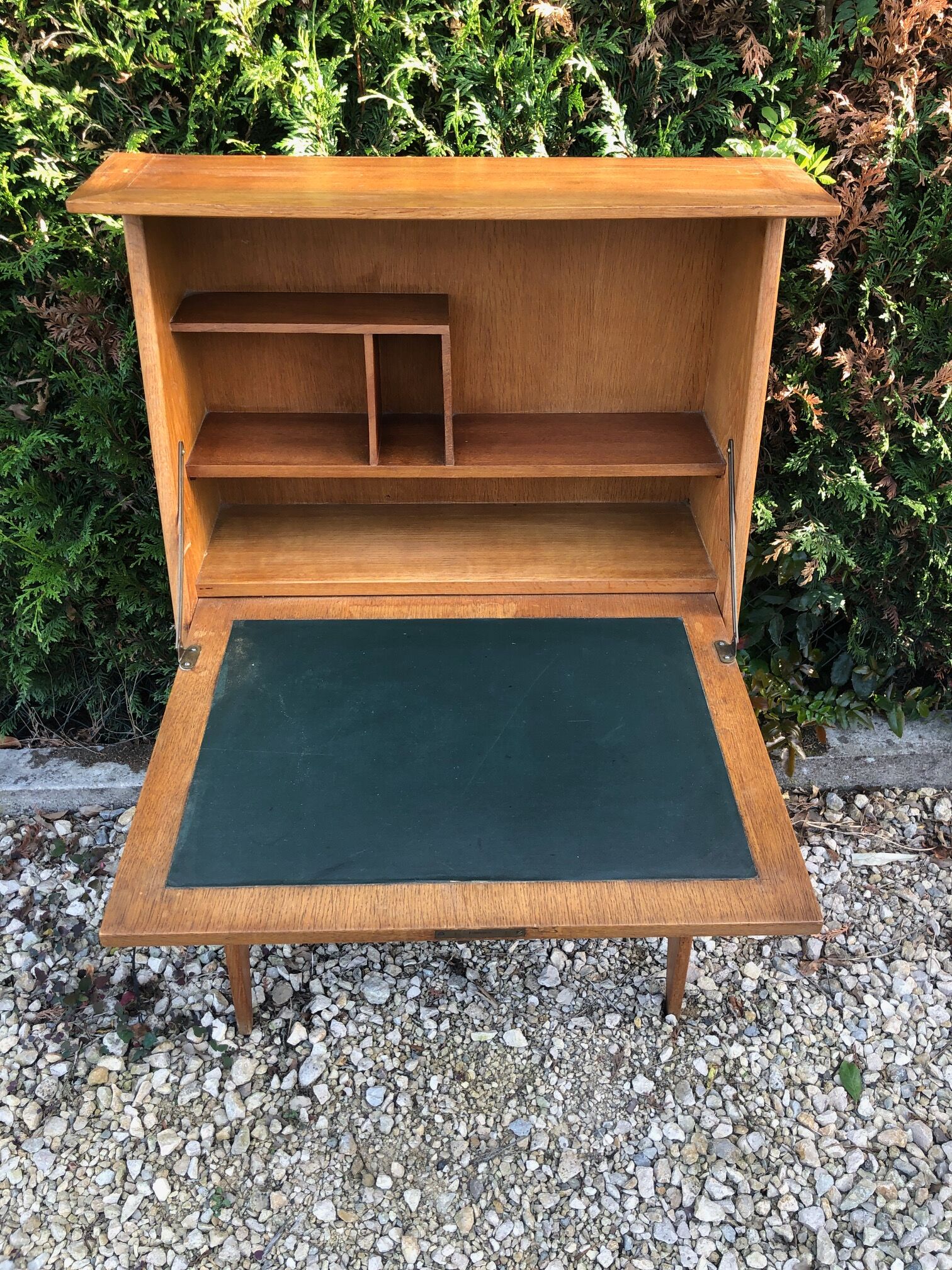 Oak writing desk by Roger Landault