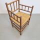 Mid-Century Arts and Craft Oak Bobbin Chair with Rush Seat, 1930s