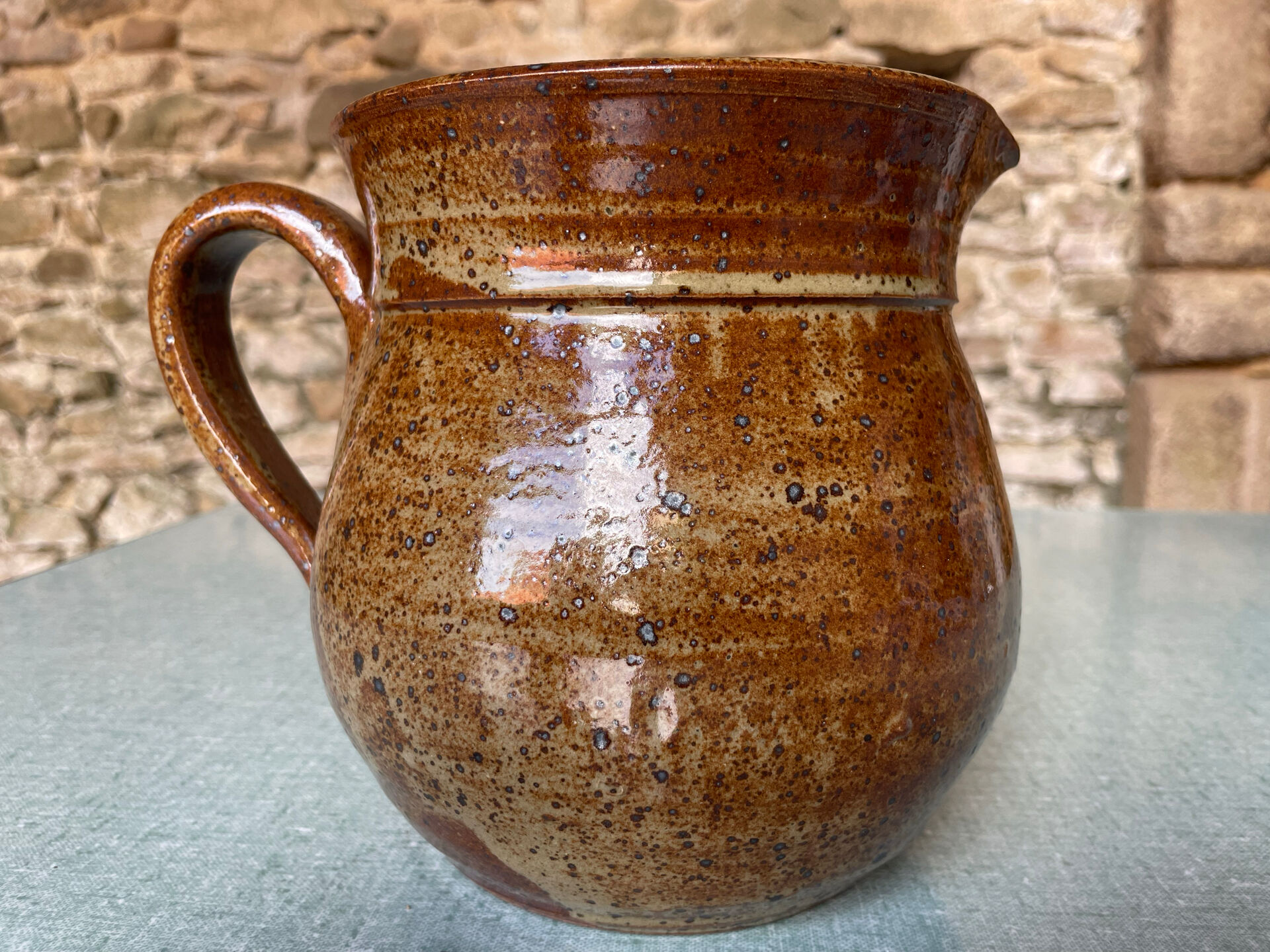 Glazed stoneware jug