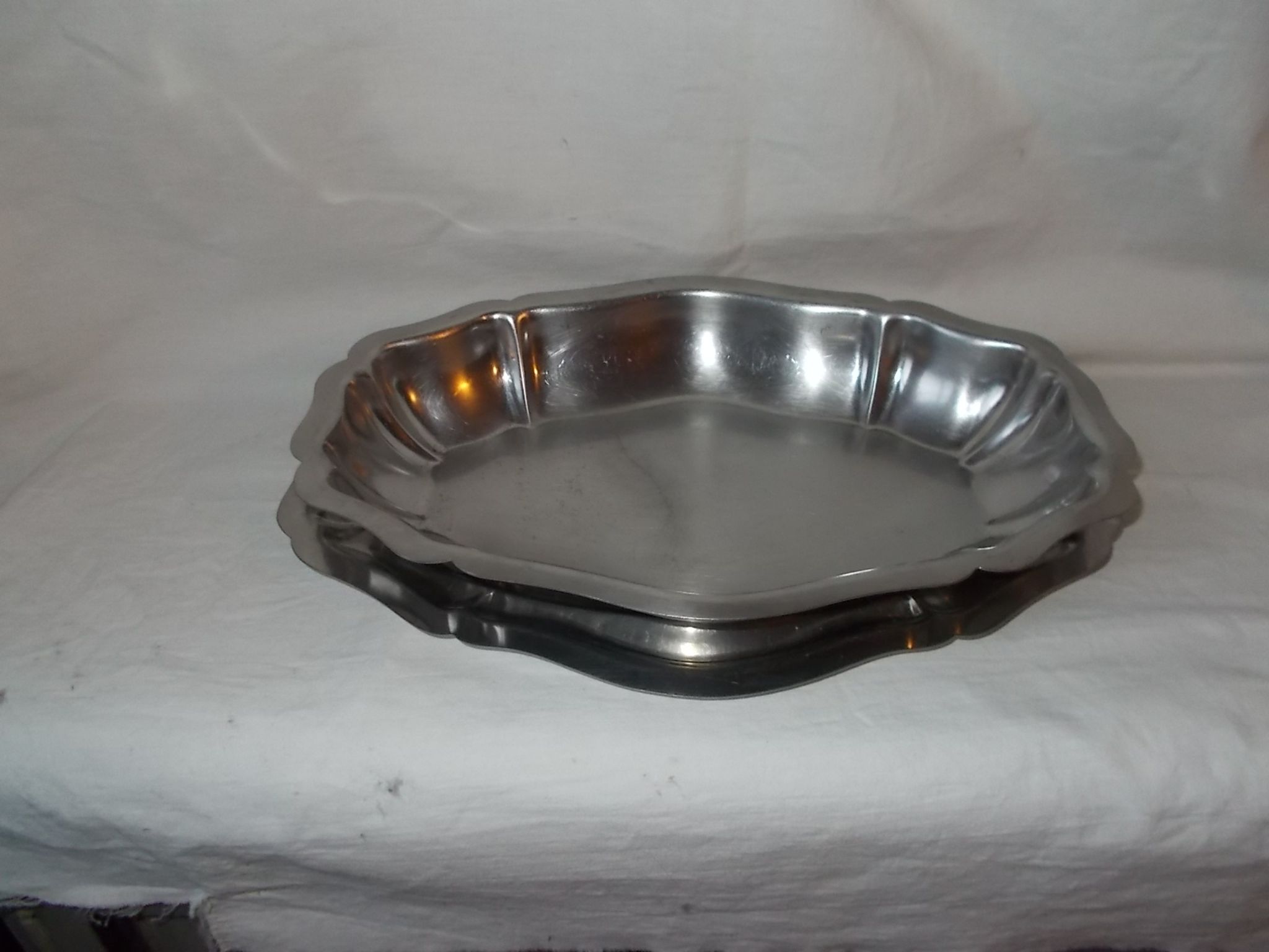 Lot de 2 plats ovales en inox