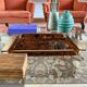 Hollywood regency brass and tortoiseshell lucite tray, Italy 1970s