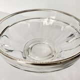 Val Saint Lambert Crystal Fruit Bowl | Silver Rim | Art Deco