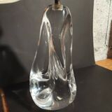 Modernist crystal lamp sculpture signed Schneider Paris France
