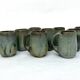 9 small denbac ceramic/flamed stoneware cups/glasses/mugs/liquor mugs • art deco • 1930