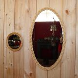 Lot two woven rattan mirror