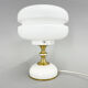 1970's Milk Glass Brass Table Lamp by Napako