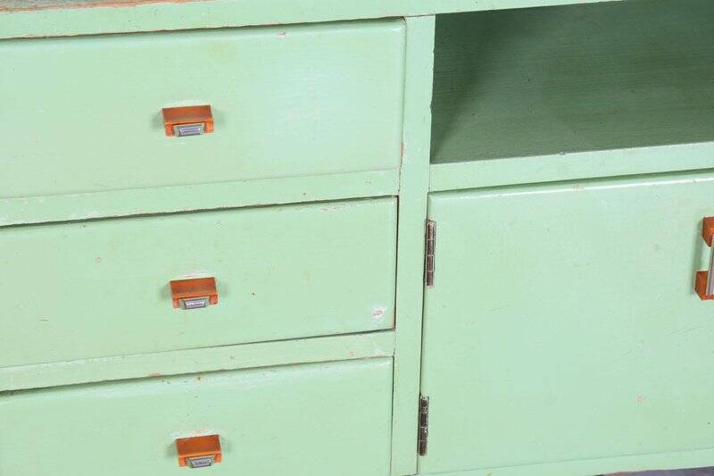 Art Deco Small Cabinet in Spruce & Paint, Czech, 1920s