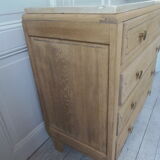 Vintage oak chest of drawers, a travertine plate laid for tray.