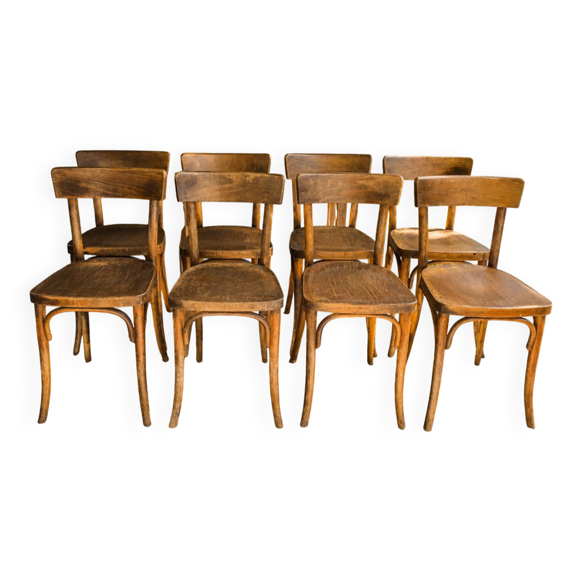 Set of 8 vintage thonet bistro chairs – authentic