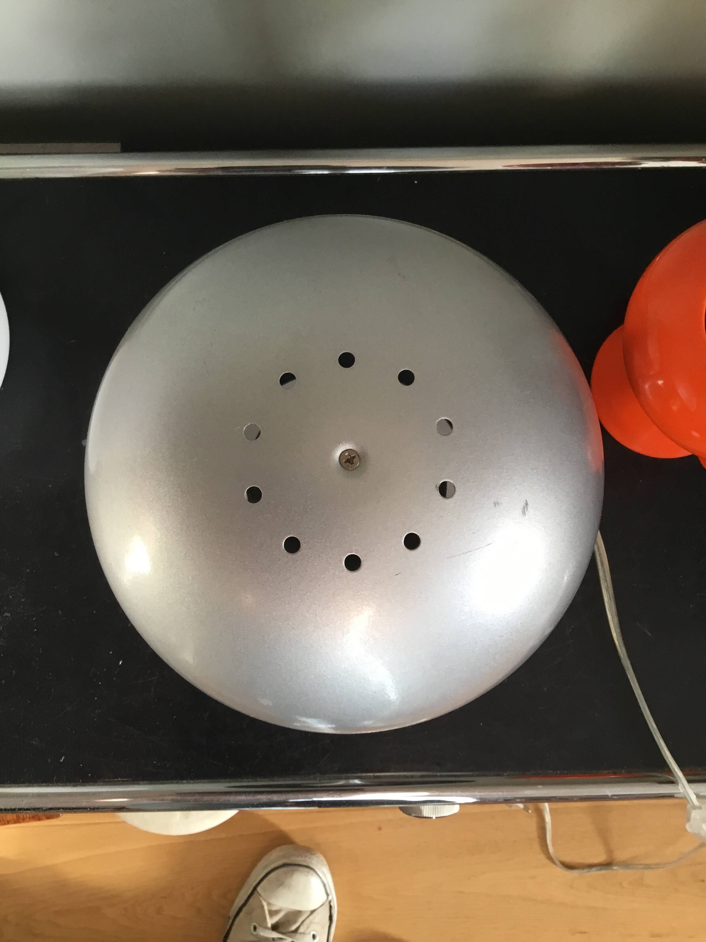Grey metal mushroom lamp Mathias
