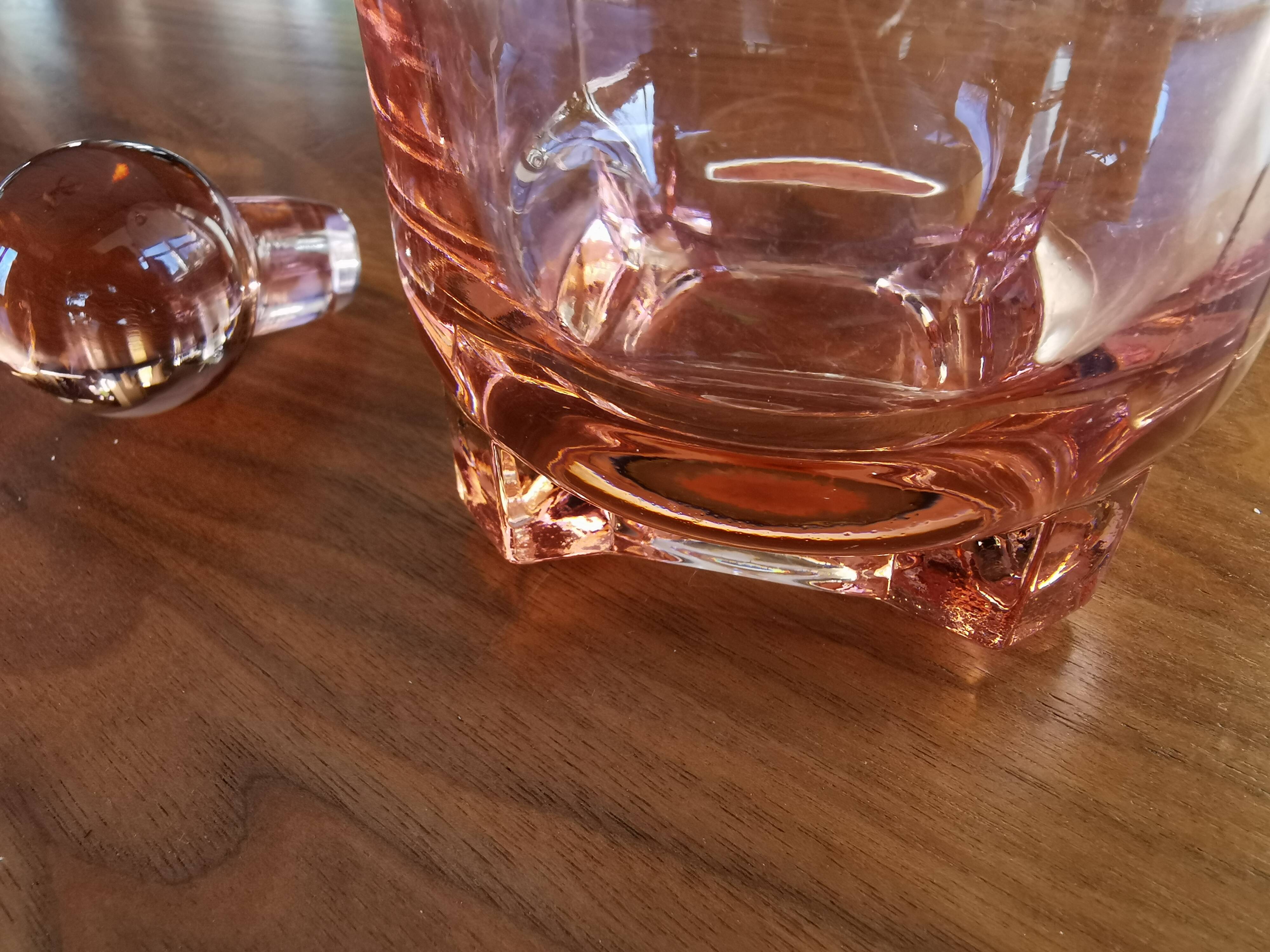 1940s pink glass carafe