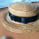 Boater-style straw hat