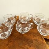 European 6 Person Punch Bowl with 5 Liters Capacity, Handcrafted Clear Crystal Glass with Floral Bar