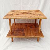Rattan marquetry coffee table