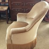 Ochre velvet armchair