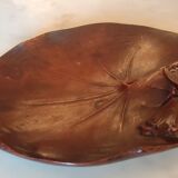 Old empty wooden pocket Art Nouveau butterfly décor