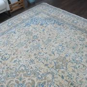 1970s Vintage Persian Handmade Wool Cotton Beige Area Rug 292x396