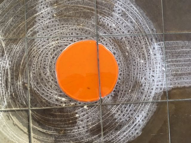 Coffee table 1970 ceramic tiles and stainless steel DAP a comment? 300.00 - DISPONIBLE SKU No.7250