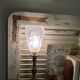Lampe à poser pied bougeoir en laiton et tulipe Degué signée